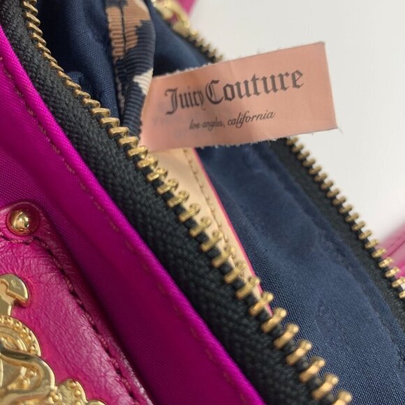 Juicy Couture Magenta Nylon & Chain Shoulder Evening Bag Pink & Gold - Picture 8 of 9